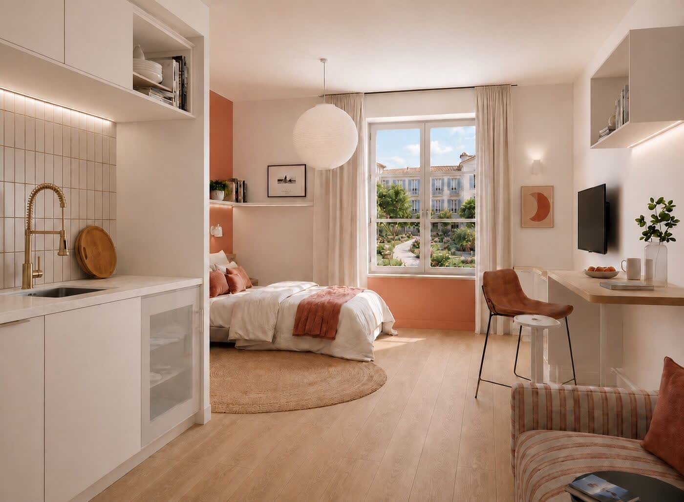 Ambiance Terracotta & Blanc — vue incarnée du studio